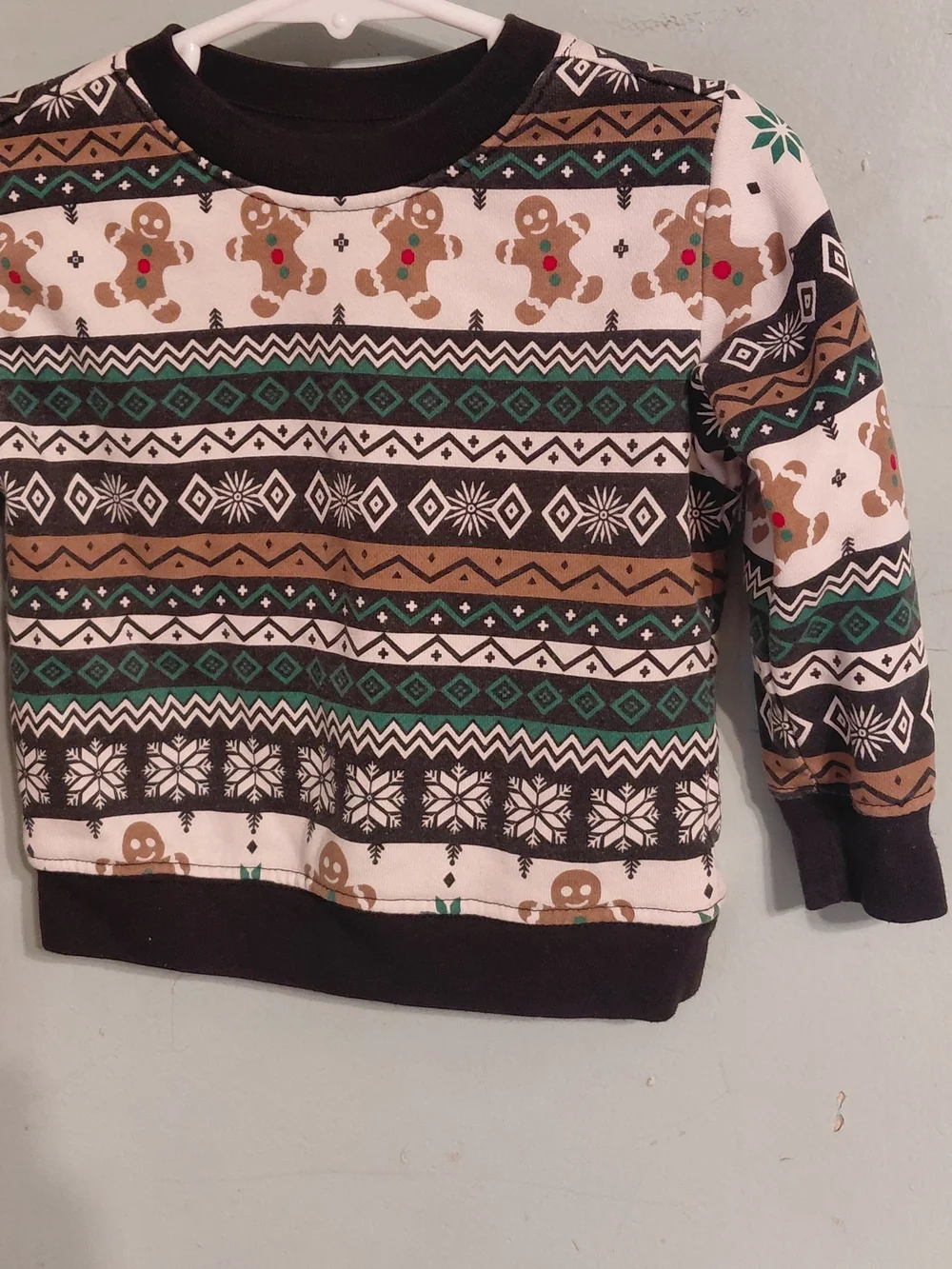 Holiday Time Toddler Gingerbread Print Shirt - Brown, Black, White